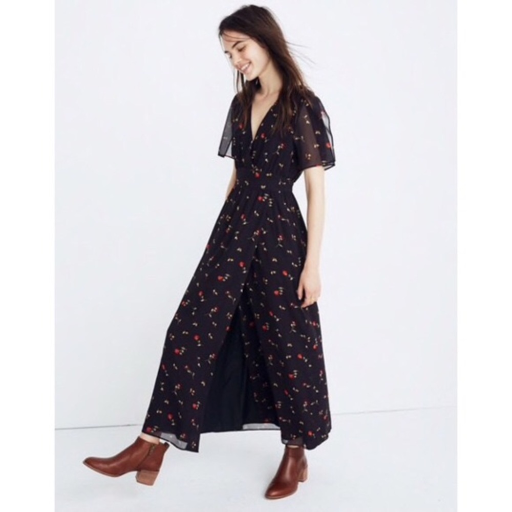 Madewell cherry print maxi dress